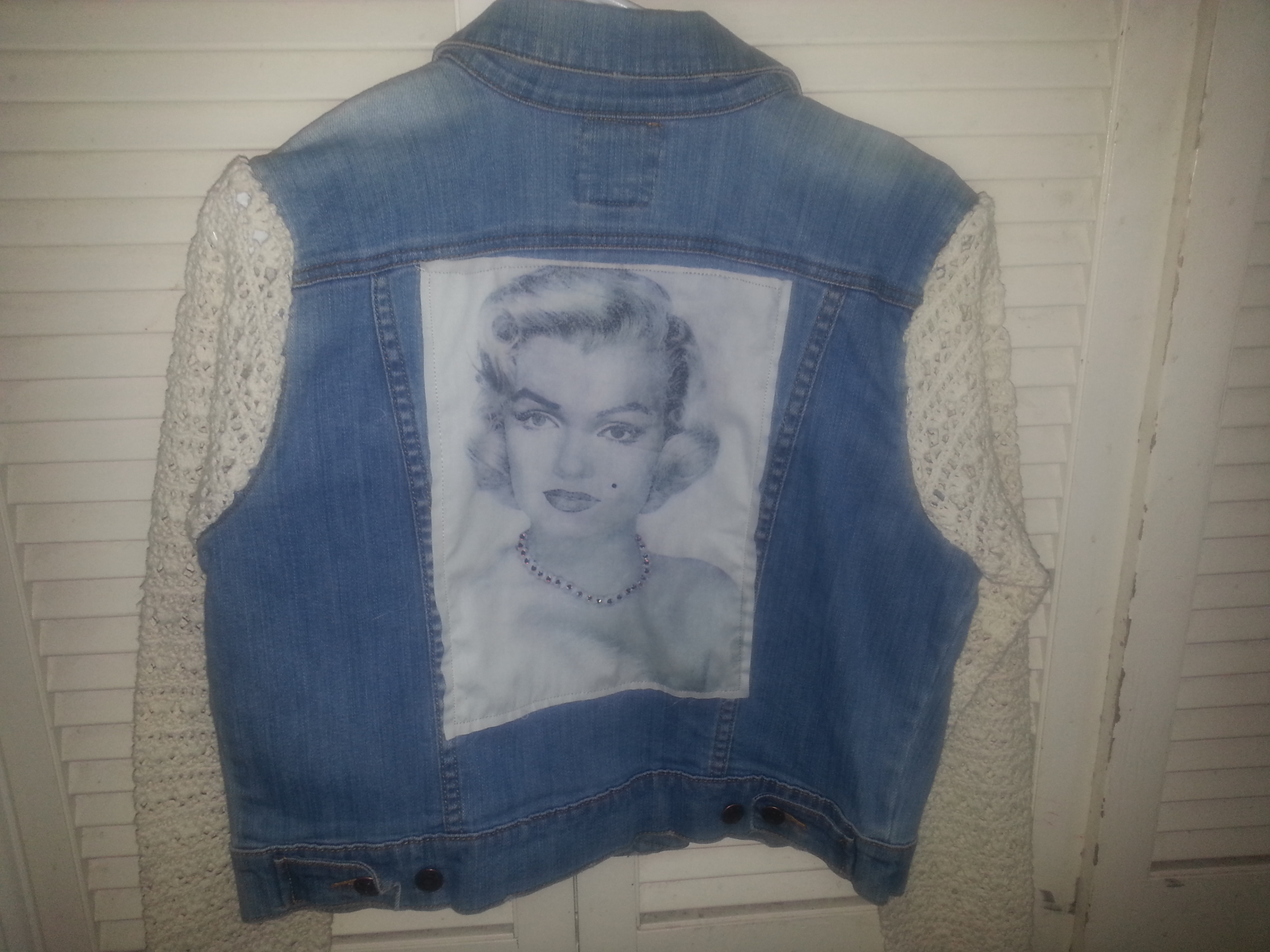 Marilyn Monroe Repurposed Denim Jacket (Light Denim)